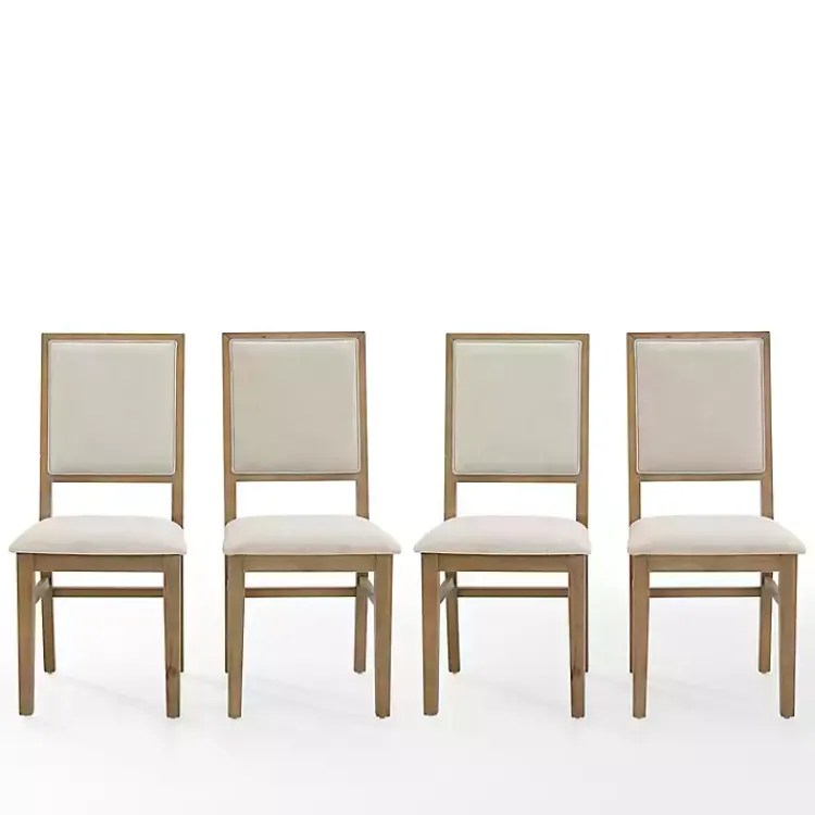 Kirklands Home Natural Cream Upholstered Dining Chairs, Set of 4 Ivory Best