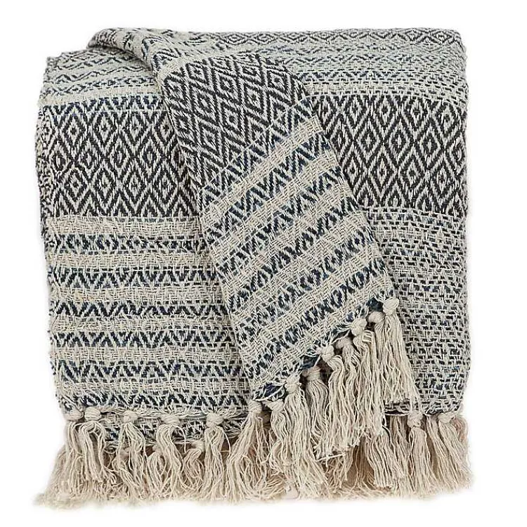 Blankets & Throws>Kirklands Home Natural Diamond Wool Handloomed Tassel Throw