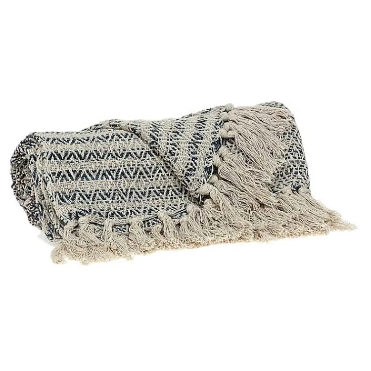 Blankets & Throws>Kirklands Home Natural Diamond Wool Handloomed Tassel Throw