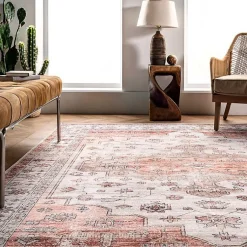 Kirklands Home Natural Faded Vintage Washable Runner Outlet