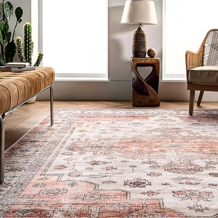 Kirklands Home Natural Faded Vintage Washable Area Rug, 3x5