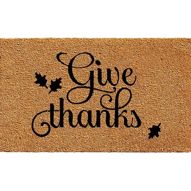 Fall>Kirklands Home Natural Give Thanks Thanksgiving Doormat, 29 in.
