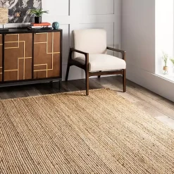 Kirklands Home Natural Hand Woven Rigo Jute Area Rug, 10x14 Tan Sale