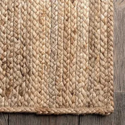 Kirklands Home Natural Hand Woven Rigo Jute Area Rug, 10x14 Tan Sale