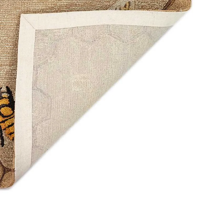 Kirklands Home Natural Honeycomb & Bees Outdoor Accent Rug