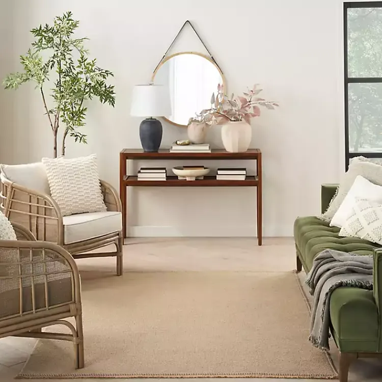 Kirklands Home Natural Jute Solid Woven Area Rug, 3x5 Tan Clearance