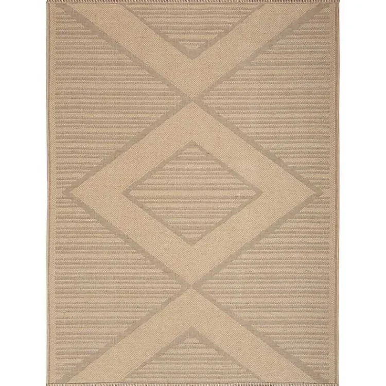 Kirklands Home Natural Jute Woven Diamond Area Rug, 5x7