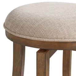 Kirklands Home Natural Linen Barrel Base Swivel Counter Stool Tan Discount