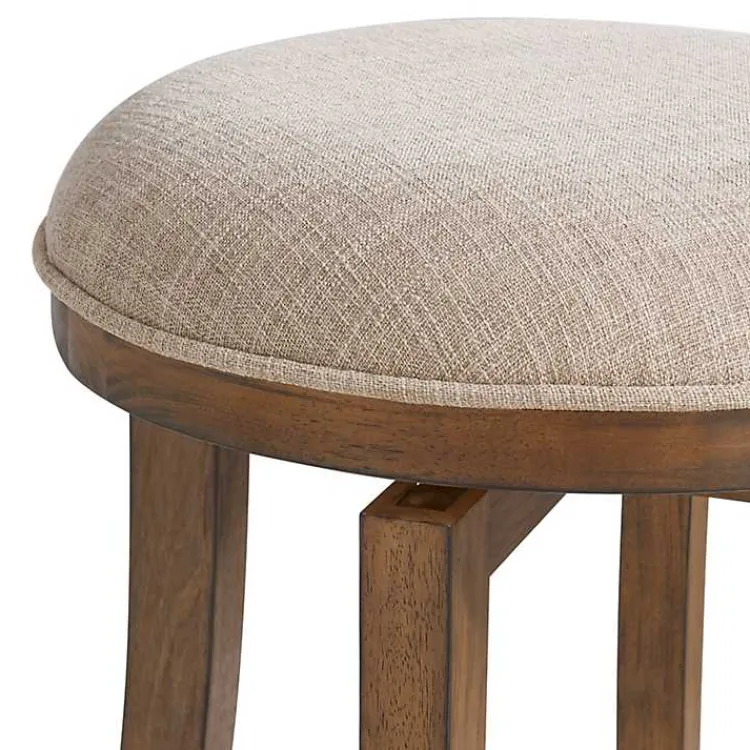 Kirklands Home Natural Linen Barrel Base Swivel Counter Stool Tan Discount