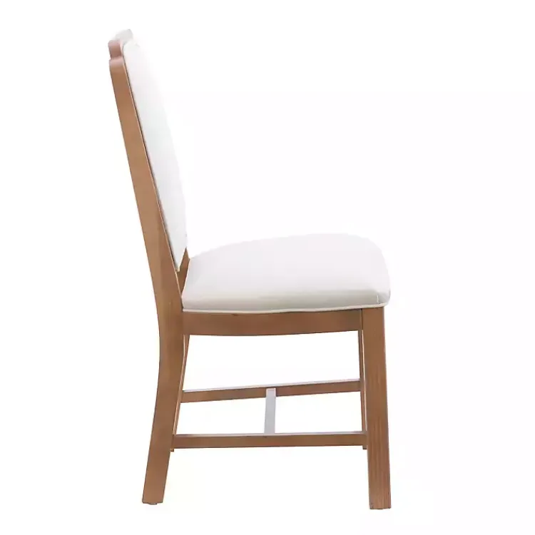 Kirklands Home Natural Linen Scalloped Dining Chairs, Set of 2 White Clearance