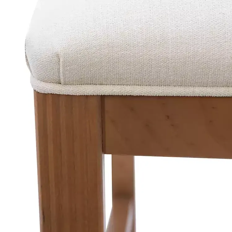 Kirklands Home Natural Linen Scalloped Dining Chairs, Set of 2 White Clearance
