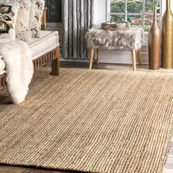 Kirklands Home Natural Reno Woven Area Rug, 8x10 Tan