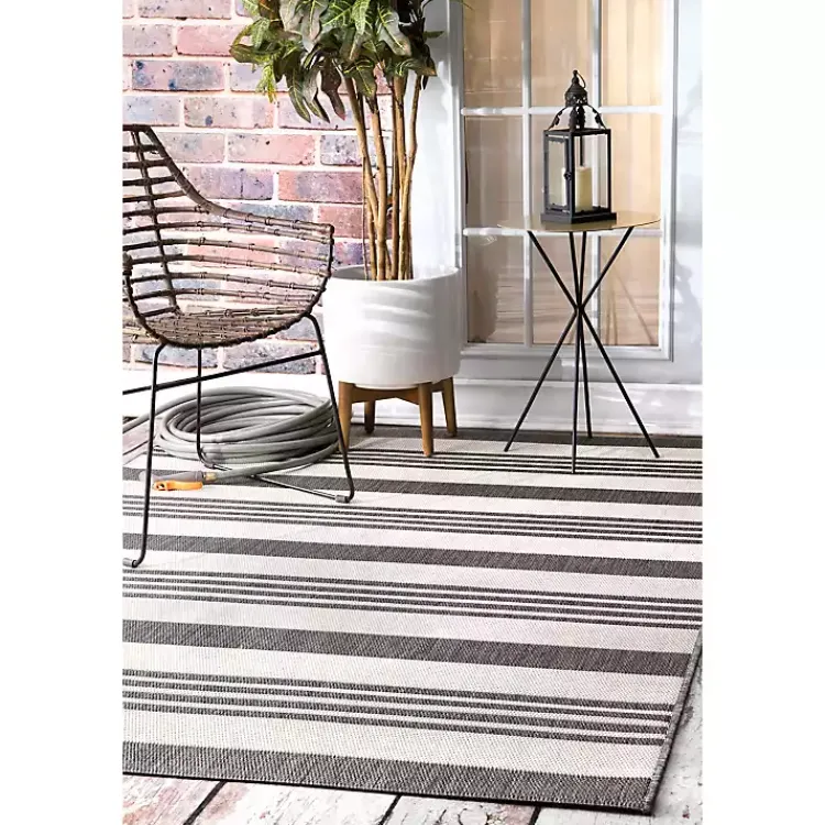 Kirklands Home Natural Robin Stripe Outdoor Rug, 5x7 Tan Best