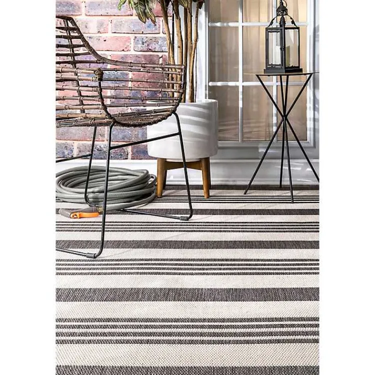 Kirklands Home Natural Robin Stripe Outdoor Rug, 5x7 Tan Best