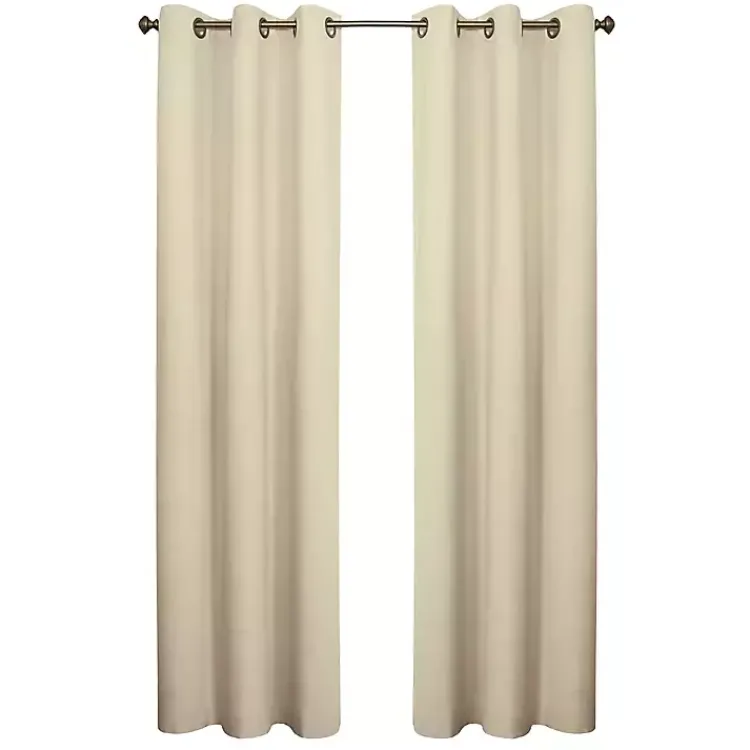 Kirklands Home Natural Room Darkening Curtain Panel Set, 54 in. Tan New