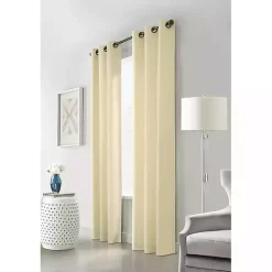 Kirklands Home Natural Room Darkening Curtain Panel Set, 54 in. Tan New