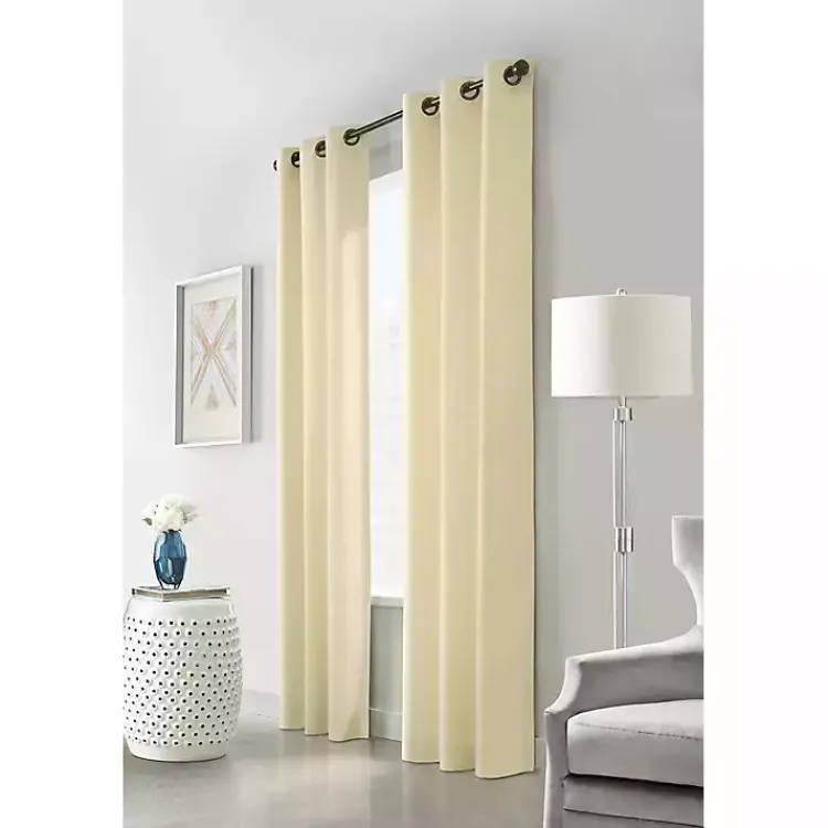 Kirklands Home Natural Room Darkening Curtain Panel Set, 54 in. Tan New