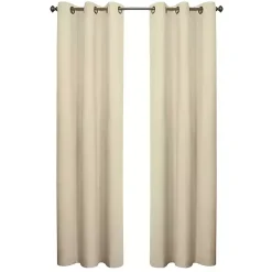 Kirklands Home Natural Room Darkening Curtain Panel Set, 63 in. Tan New