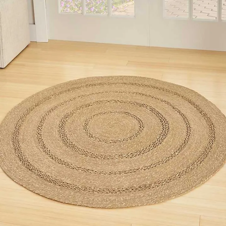 Kirklands Home Natural Seagrass Indoor/Outdoor Area Rug, 4x4 Tan Outlet