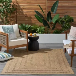 Kirklands Home Natural Seagrass Indoor/Outdoor Area Rug, 4x6 Tan Discount