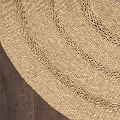 Kirklands Home Natural Seagrass Indoor/Outdoor Area Rug, 5x5 Tan New