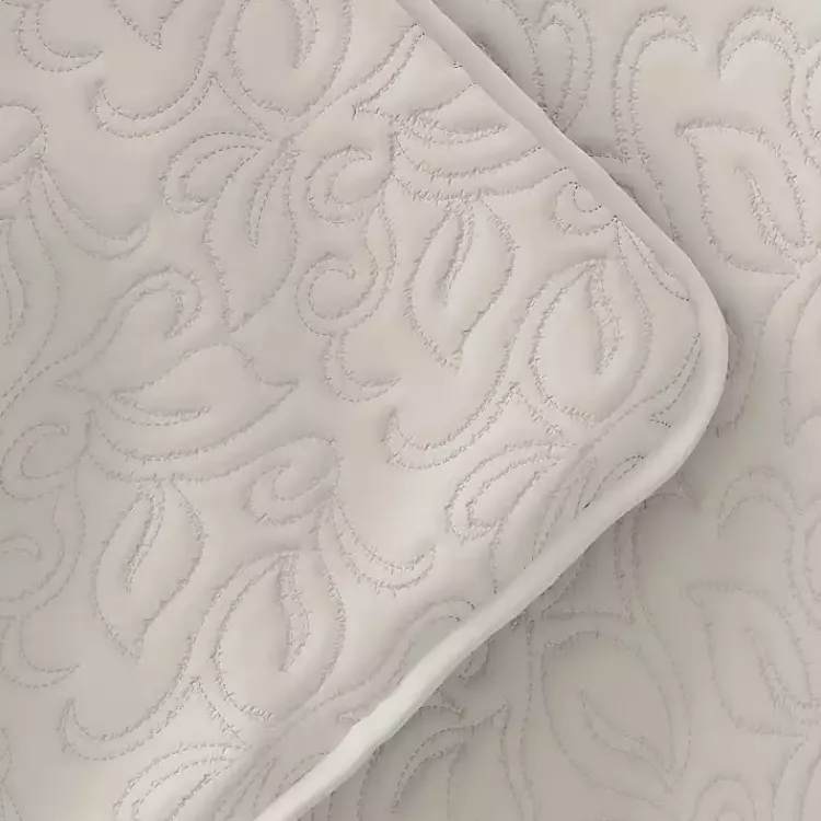 Kirklands Home Natural Stitched Floral 2-pc. Twin Quilt Set Ivory Best