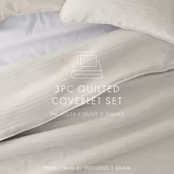 Kirklands Home Natural Stitched Stripes 3-pc. King Quilt Set Hot