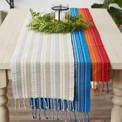Kirklands Home Natural Tonal Stripe Table Runner Hot