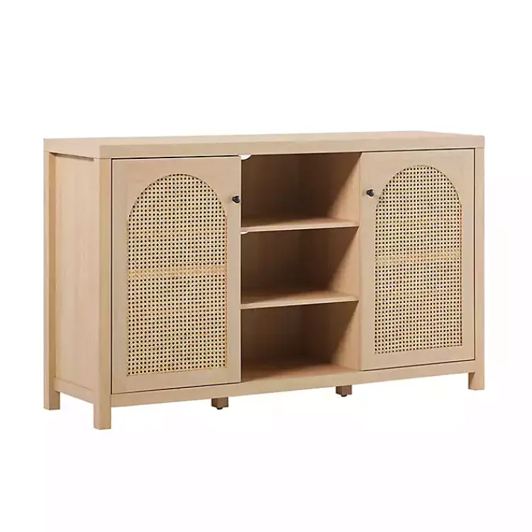 Kirklands Home Natural Wood and Rat 2-Door Sideboard Tan Discount
