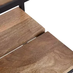 Kirklands Home Natural Wood Metal Accent Table Black Discount