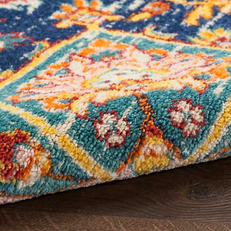 Kirklands Home Navy & Multi Floral Medallion Area Rug, 5x7 Outlet