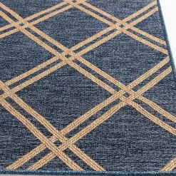 Kirklands Home Navy Adelaide Trellis Outdoor Area Rug, 7x9 Blue Sale