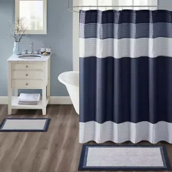 Kirklands Home Navy Border Cotton Bath Runner Blue Best