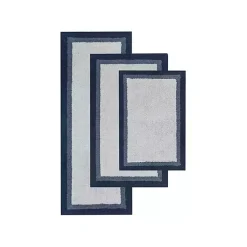 Kirklands Home Navy Border Cotton Bath Runner Blue Best