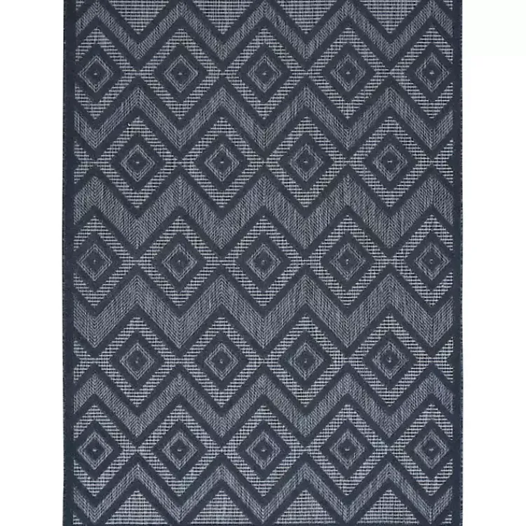 Kirklands Home Navy Diamond Indoor/Outdoor Area Rug, 5x7 Blue Best