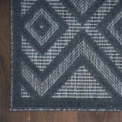 Kirklands Home Navy Diamond Indoor/Outdoor Area Rug, 5x7 Blue Best