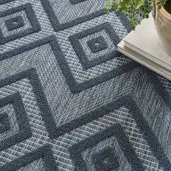 Kirklands Home Navy Diamond Indoor/Outdoor Area Rug, 6x9 Blue Discount