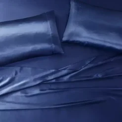 Kirklands Home Navy Satin 6-pc. King Sheet Set Blue Clearance