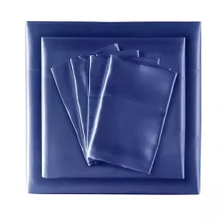 Kirklands Home Navy Satin 6-pc. Queen Sheet Set Blue Clearance