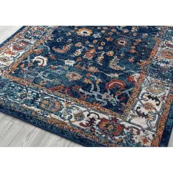 Kirklands Home Navy Bordered Pattern Area Rug, 5x7 Discount