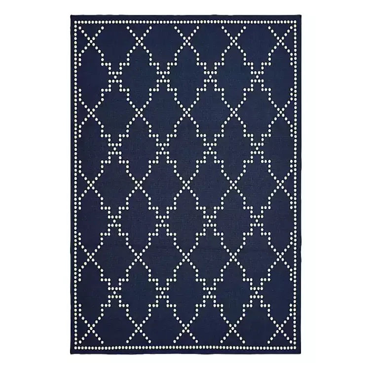 Kirklands Home Navy Caden Outdoor Area Rug, 6x9