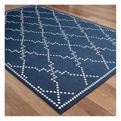 Kirklands Home Navy Caden Outdoor Area Rug, 6x9