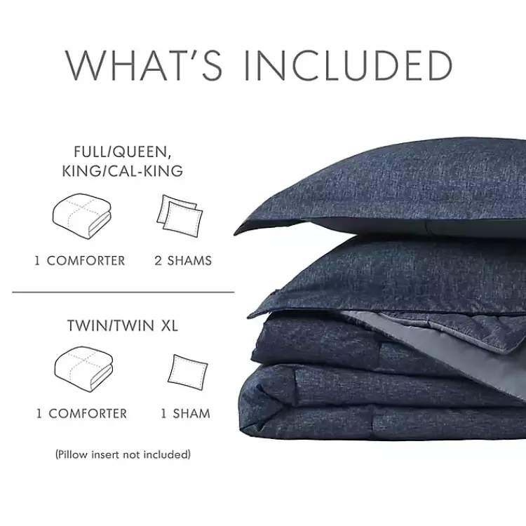 Kirklands Home Navy Chambray 3-pc. Full/Queen Comforter Set Blue Sale