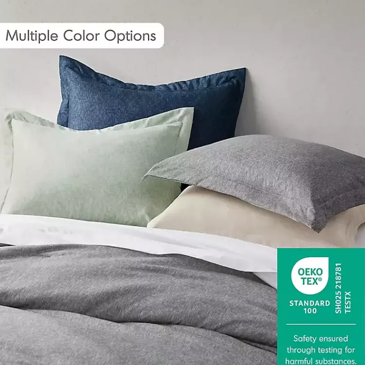 Kirklands Home Navy Chambray 3-pc. King Comforter Set Blue New