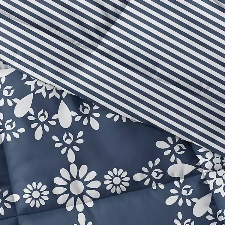 Kirklands Home Navy Daisy Medallion Queen 3-pc. Comforter Set Blue Clearance