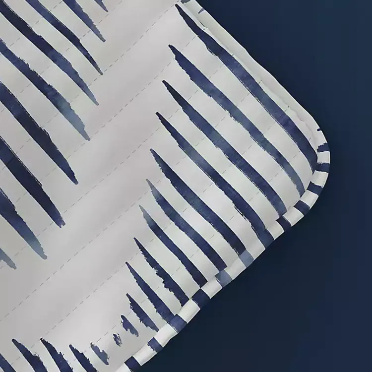 Kirklands Home Navy Diamond Line Reversible 3-pc. King Quilt Set Outlet