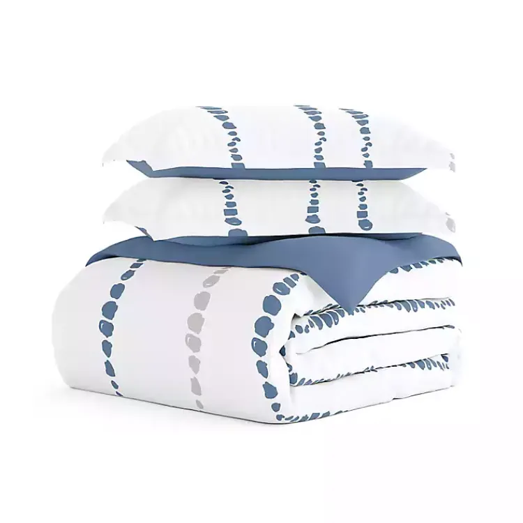 Kirklands Home Navy Dots Reversible 3-pc. King Duvet Cover Set Sale