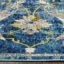 Kirklands Home Navy Faded Floral Area Rug, 2x9 Best
