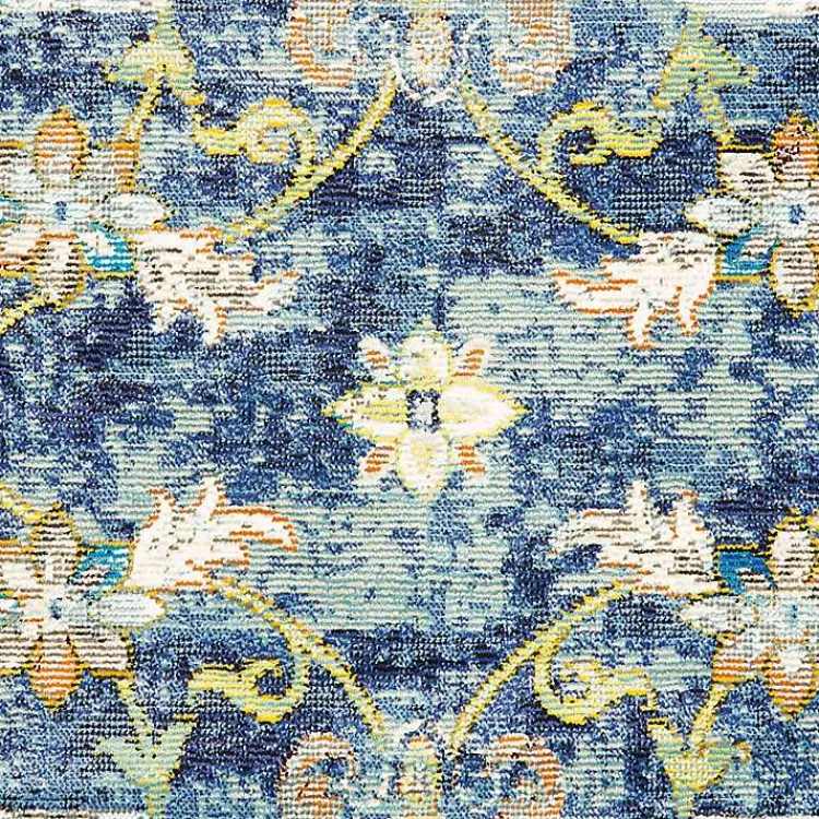 Kirklands Home Navy Faded Floral Area Rug, 2x9 Best