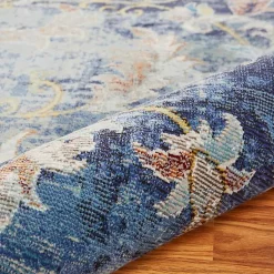 Kirklands Home Navy Faded Floral Area Rug, 8x10 New